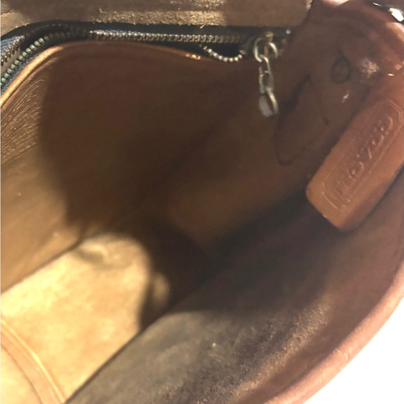 Coach vintage distressed Classic Brown Leather crossbody Bag women - Picture 8 of 9